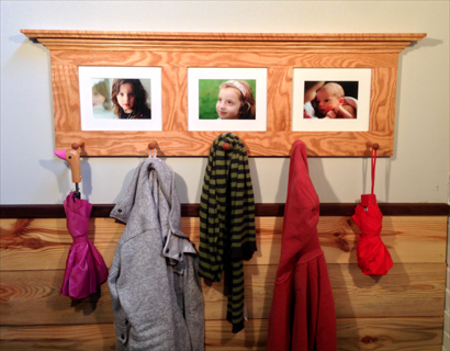 Make a beautiful photo coat rack!